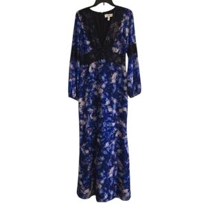 Badgely Mischka Deep V Maxi Dress- 6